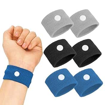 ZOWEXIQ 3 Paia Braccialetti Antinausea, Coppie da Viaggio Bracciali, Anti Nausea Digitopressione, Braccialetti Mal di Mare Bambini, Senza Farmaco Fascia da Polso per Cinetosi Nausea Sollievo dai Mal di Testa