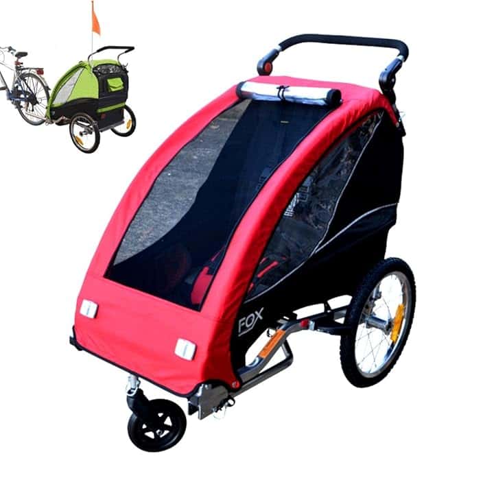 PAPILIOSHOP FOX Rimorchio passeggino per il trasporto di 1 bambino in bici