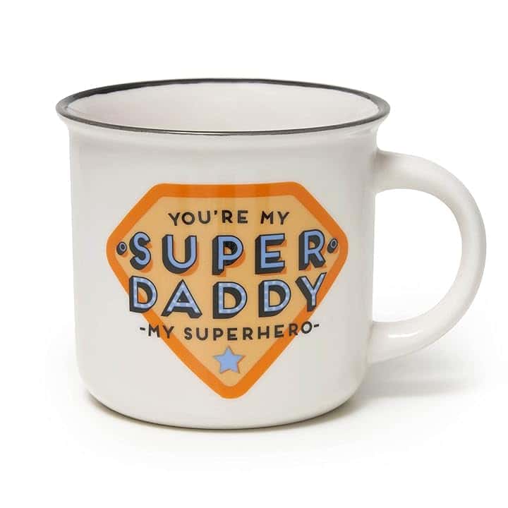 Legami - Cup Puccino, Tazza in Porcellana New Bone China, Tema Super Daddy, Take a Break Collection, Capacità 350 ml, Lavabile in Lavastoviglie, Utilizzabile in Microonde