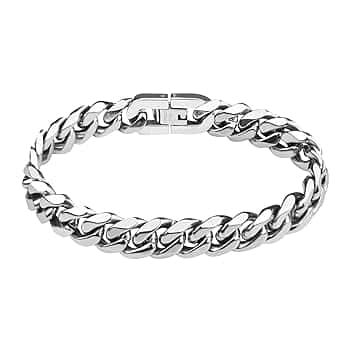flintronic Bracciale Uomo, Bracciale in Acciaio Inox Uomo Donna, Bracciale Acciaio Inossidabile, Braccialetto Catena, Lunghezza 21/22 cm, Larghezza 6/9/10/12 mm