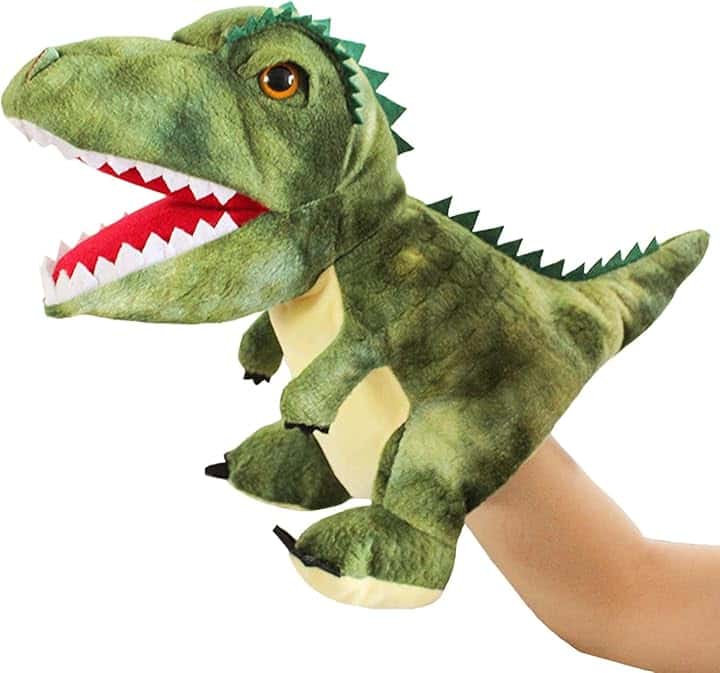 Tyrannosaurus Rex - Marionetta a mano con dinosauro (30 cm)