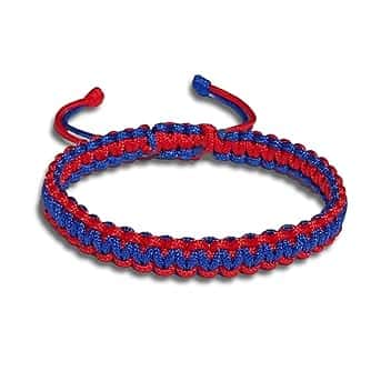 arana's Bracciale Barça | Calcio Club Barcellona | Bracciale regolabile uomo donna bambini | Kabbalah filo rosso e blu | Braccialetti fortunati