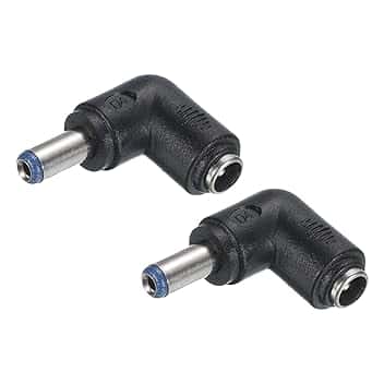 QUARKZMAN Adattatore Connettore di Alimentazione DC, 2Pz Femmina Jack 5.5mm x 2.1mm Angolo di 90 Gradi a Maschio Spina 5.5mm x 2.1mm Convertitore di Accoppiamento