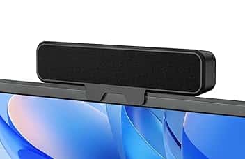 Altoparlanti per Computer Desktop, Sound Bar Stereo con Clip per Monitor, Bassi Profondi, Plug and Play, Integrato Type-C & USB-A