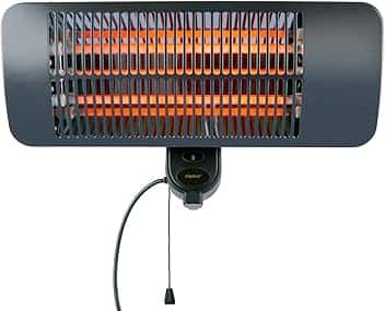 alpina Riscaldamento a infrarossi da appendere, per terrazze, 2000 W, 3 livelli di riscaldamento, protezione dagli spruzzi d'acqua, IP34, con lampada a infrarossi, riscaldamento per terrazze