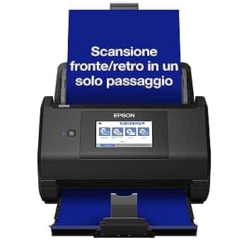 Scanner Epson WorkForce ES-580W, scanner di file (scansione senza PC, da 35 a 70 immagini al minuto, fino a DIN A4, scansione fronte-retro in un unico passaggio, allineamento automatico) Taglia unica