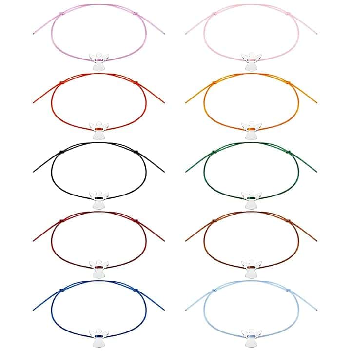 Tenare Set di 10 Pezzi di Bracciale con Angelo Custode Bracciale d'Angelo Portafortuna Braccialetti dell'Amicizia Regolabili per Coppie Amanti San Valentine Natale Regalo