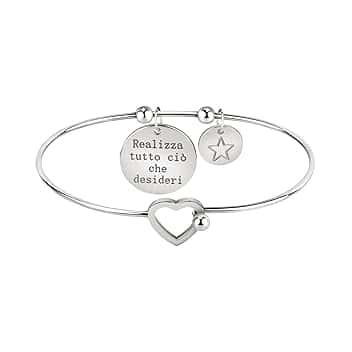 Bluespirit Bracciale da donna, Collezione GOOD VIBES, in Acciaio,Idee regalo - P.31R505000800, Pensiero per Amica, Fidanzata, Moglie, Realizza i tuoi desideri