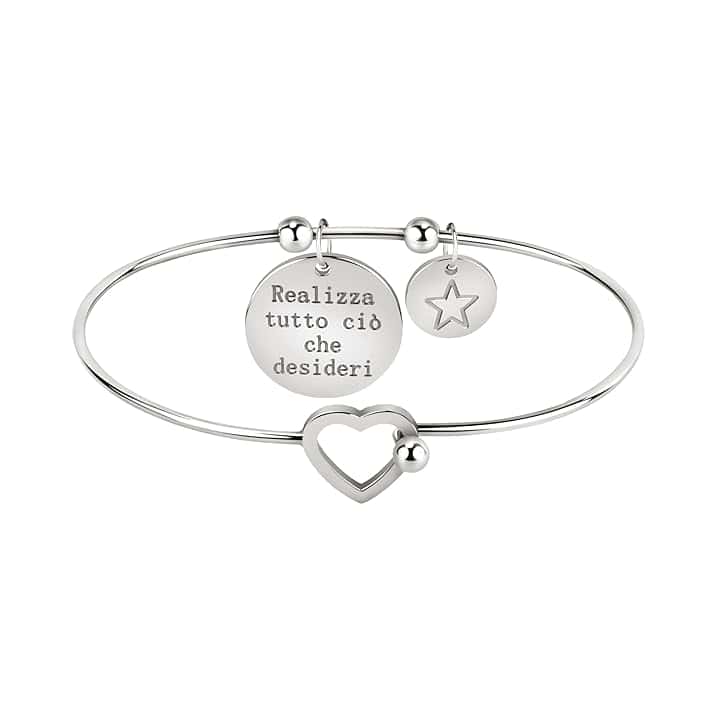 Bluespirit Bracciale da donna, Collezione GOOD VIBES, in Acciaio,Idee regalo - P.31R505000800, Pensiero per Amica, Fidanzata, Moglie, Realizza i tuoi desideri