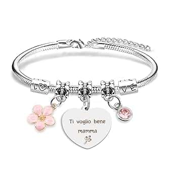 Hroanc Regalo Mamma Bracciale Regali per Mamma Compleanno San Valentino Pensione Festa Della Donna Festa Della Mamma Idee Regalo per La Mamà Suocera Compleanno Bracciale Donna