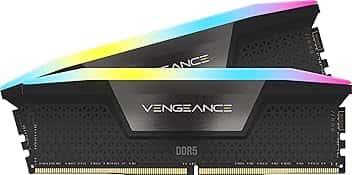CORSAIR VENGEANCE RGB DDR5 RAM 32GB (2x16GB) 6000MHz CL36 Intel XMP Compatibile iCUE Memoria per Computer - Nero (CMH32GX5M2E6000C36)