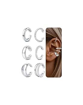FANCH Ear Cuff Orecchini Senza Buco Donna - 6Pcs Ipoallergenici 14K Oro Placcato Orecchini a Clip Regolabili per Cartilagine Falsi Orecchio Non Piercing Regalo di Gioielli