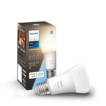 Philips Hue White Lampadina Smart LED, Attacco E27, 9 W, Luce Bianca, Dimmerabile, Controllo con Bluetooth e Hue App, Funziona con Alexa, Google Assistant e Apple HomeKit