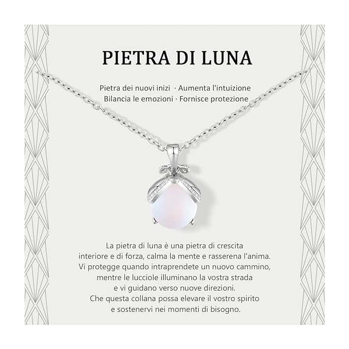 Lueaurra Regalo per Donna Collana Pietra di Luna Idee Regalo Originale per Ragazza Adolescente Regalo di Natale per Donna Regalo di Compleanno Collana per Figlia Mamma Sorella Amica
