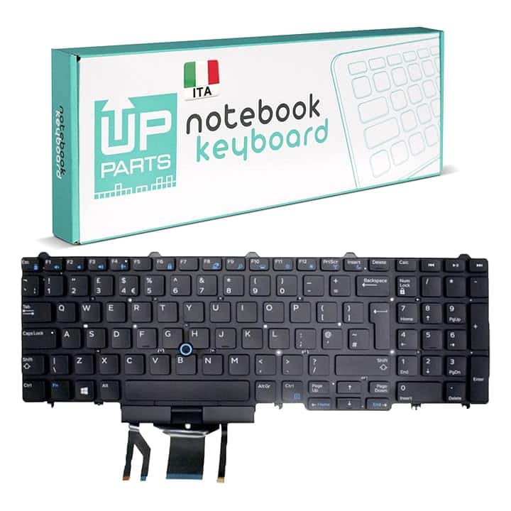 Azienda Italiana - Tastiera Italiana per Notebook dell Latitude E5570 E5550 5550 E5580 (Retroilluminata con TraPoint Colore Nero)