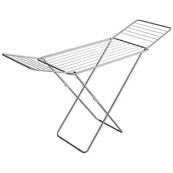 Gimi Jolly Stendibiancheria Da Pavimento, Stendino Con Piedi Antiscivolo, Spazio Stenditura 18 M, Metallo, Per Interni, Acciaio‎, 180 x 55 x 93 cm, 2.55 Kg