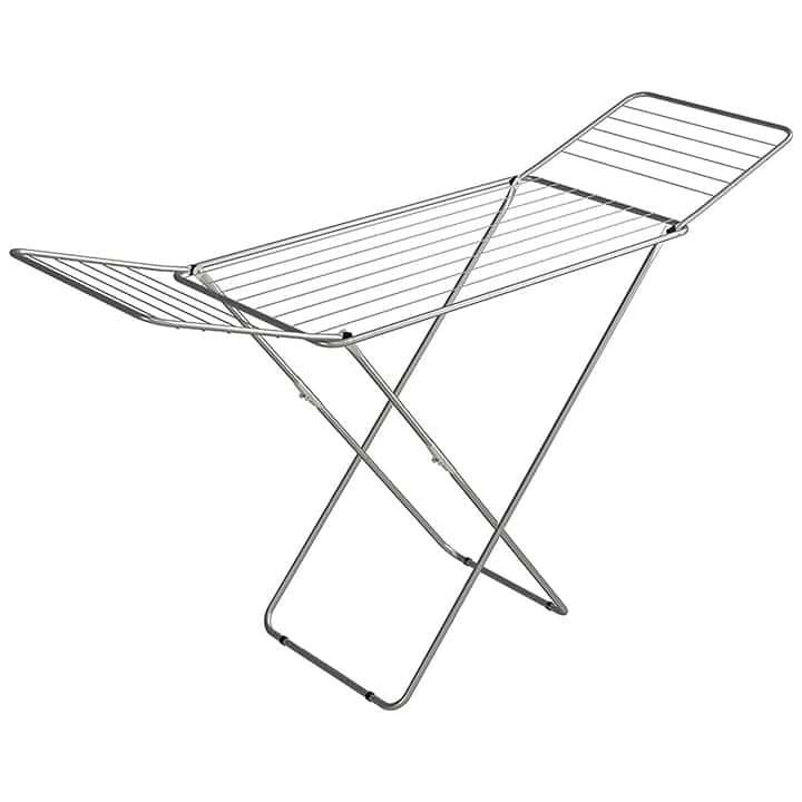 Gimi Jolly Stendibiancheria Da Pavimento, Stendino Con Piedi Antiscivolo, Spazio Stenditura 18 M, Metallo, Per Interni, Acciaio‎, 180 x 55 x 93 cm, 2.55 Kg