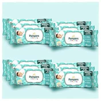 Pampers Baby Fresh Salviettine, Formula Idratante e Delicata che Ripristina il PH della Pelle,12 Confezioni da 70 Pezzi, 840 Salviettine