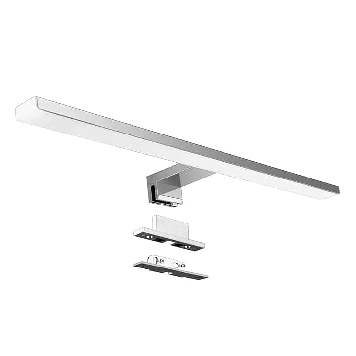 Aourow Lampada Specchio a LED/Lampada Specchio Bagno 10W 820lm 40cm Bianco Neutro 4000K,IP44 230V,Lampada LED Armadio in Acciaio al Nichel-Cromo,Lunghezza Prodotto:400mm