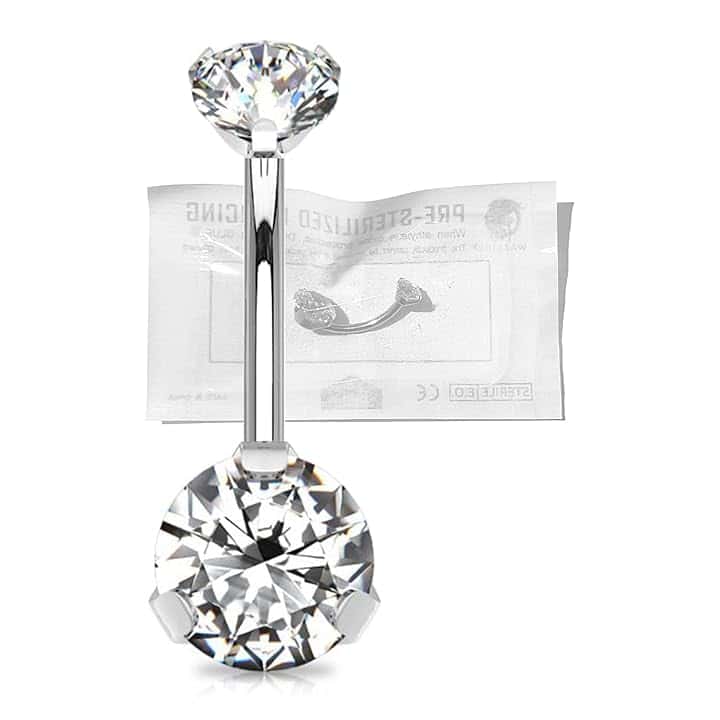 WARRIOR Piercing Ombelico STERILE Acciaio Chirurgico 316 L a Banana Classico Basic