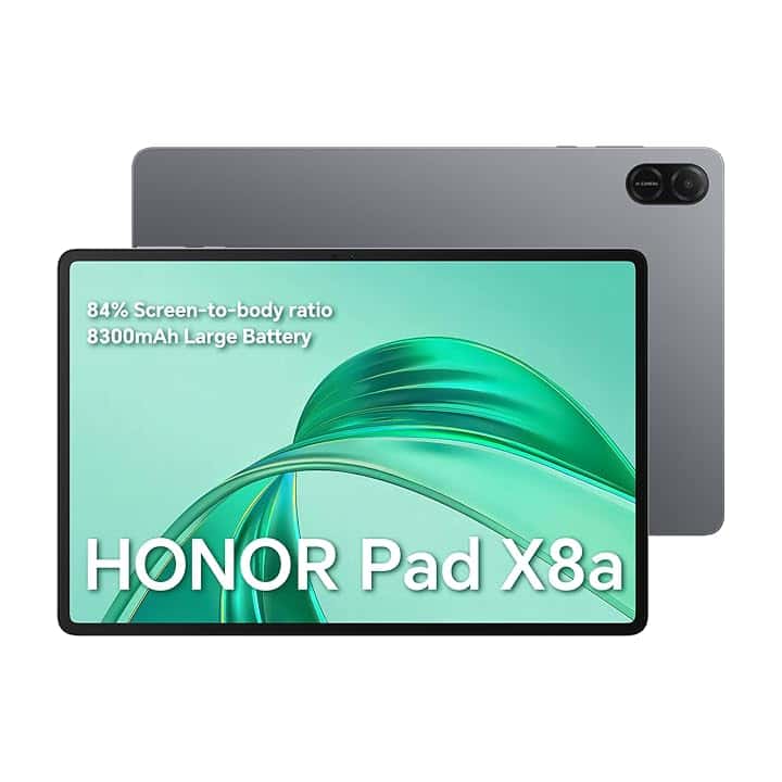 HONOR Pad X8a Tablet 4GB 64GB, Espandibile fino a 1TB, Display da 11 Pollici 90Hz, 8300mAh Batteria, Snapdragon 680, Android 14, Wifi Tab, Grigio