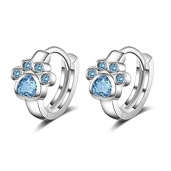 DHWEKU Orecchini Anallergici Gatto Bambina Argento 925 - Zampa Gatto Lobo di Animale - Regali per Donna