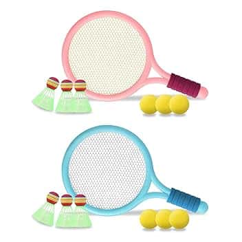Badminton set Per Bambini,Mini Set Per Racchette Badminton ，Leggero Badminton Kit Per,Racchetta da Tennis per Bambini,per L'Allenamento dei Bambini E Il Gioco Casual Sport