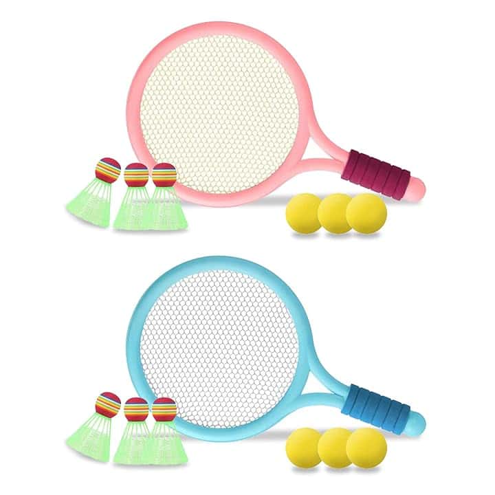 Badminton set Per Bambini,Mini Set Per Racchette Badminton ，Leggero Badminton Kit Per,Racchetta da Tennis per Bambini,per L'Allenamento dei Bambini E Il Gioco Casual Sport