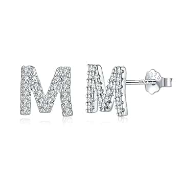 TIZU Orecchini con Lettere in Argento 925 Alberino Orecchini Anallergici per Donna Bambina Ragazza Orecchini Piccoli Iniziali con Zirconi Cubici Idee Regalo per Lei