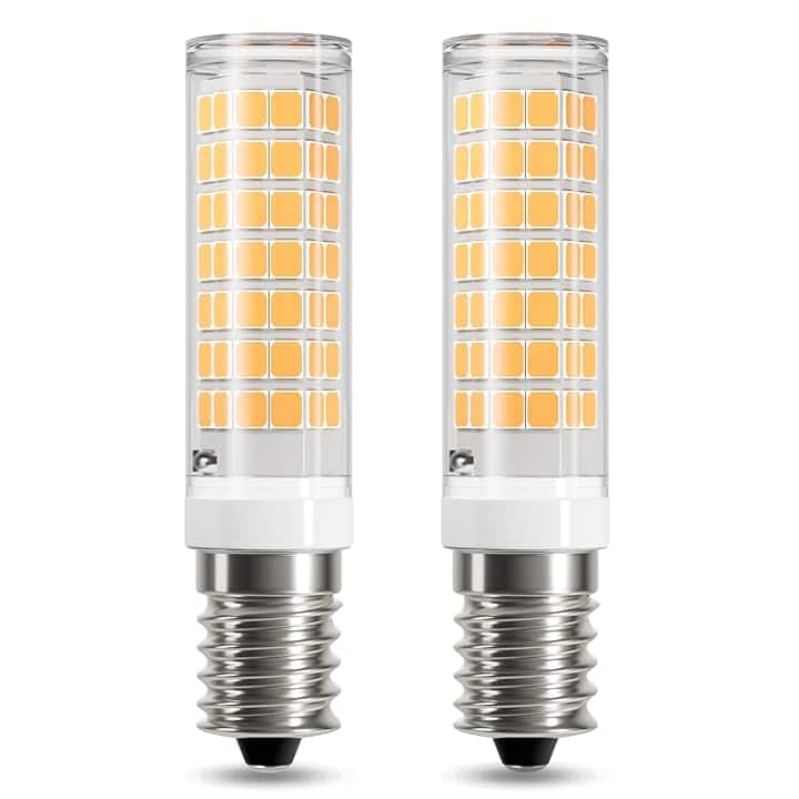 DiCUNO Lampadina LED E14 per cappa cucina, 4W Equivalente alogeno 50W, 550lm, Bianco caldo 3000K, Base E14 per frigorifero, macchina da cucire e lampada di sale, Non dimmerabile, 2 Pezzi