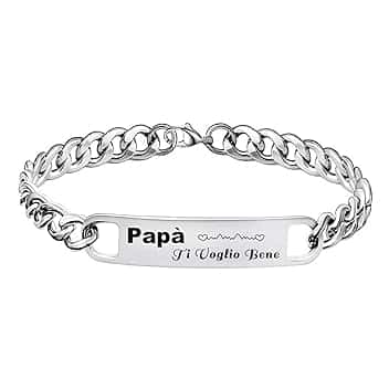 LUODAN Bracciale Papà Ti Voglio Bene Regalo Per Papà Regalo per la Festa del Papà Bracciale Regalo di Compleanno per Uomo il mio Miglior Papa regalo zio nonno Fratello padrino
