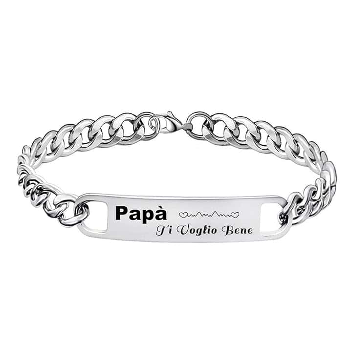 LUODAN Bracciale Papà Ti Voglio Bene Regalo Per Papà Regalo per la Festa del Papà Bracciale Regalo di Compleanno per Uomo il mio Miglior Papa regalo zio nonno Fratello padrino