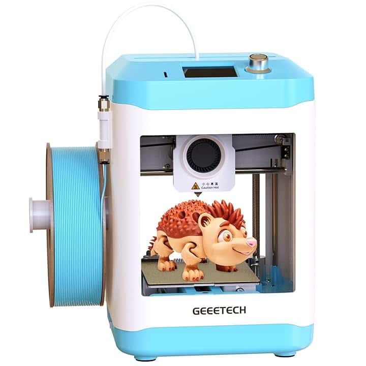 GEEETECH M1 Mini Stampante 3D, Stampante 3D per Principianti con estrusore a trasmissione diretta 250 mm/s per principianti con schermo a colori, Tre ventole di raffreddamento