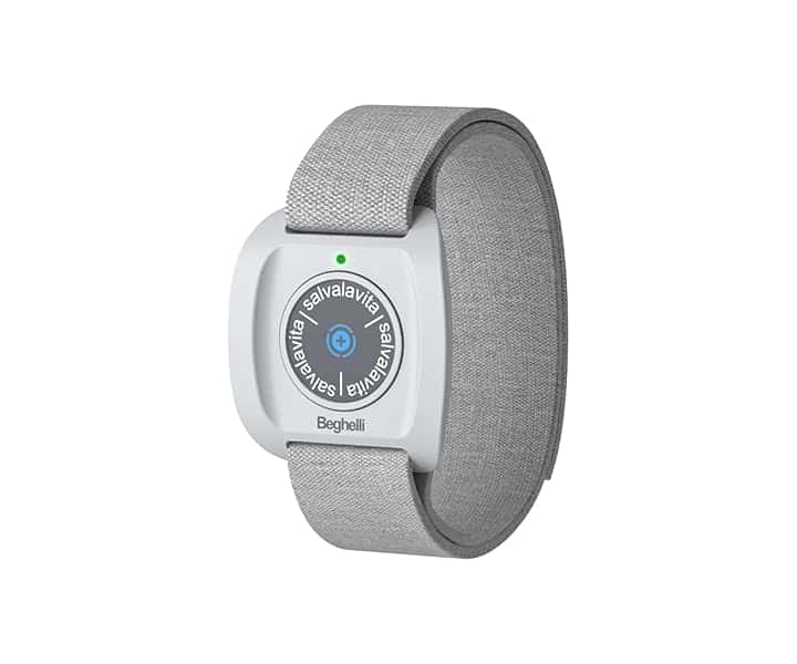 Beghelli Beghelli Salvalavita Band Plus - Bracciale Anziani con Tasto SOS per Chiamate d'Emergenza, Resistente all'Acqua, Dispositivo Indossabile di Telesoccorso - da Collegare con Il Cellulare