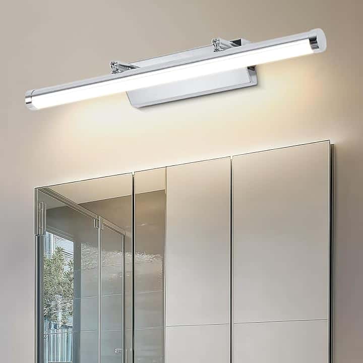 Applique Bagno 9W 42CM - Lampada Specchio Con Interruttore IP44 Bianco Neutro 4000K per il Trucco - Luce LED AC100-240V Non Dimmerabile
