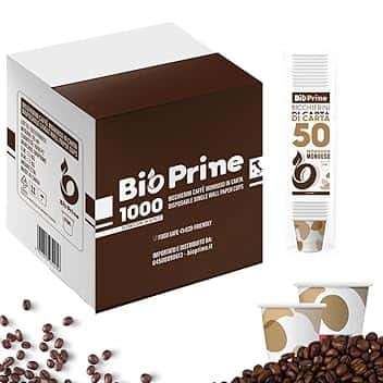 1000pz Bicchierini Caffè Carta 65ml Monouso - In Confezioni da 50 Bicchieri Caffè di Carta Biodegradabili - Bicchierini da Caffè Usa e Getta Ecosostenibili (1000 Unità)