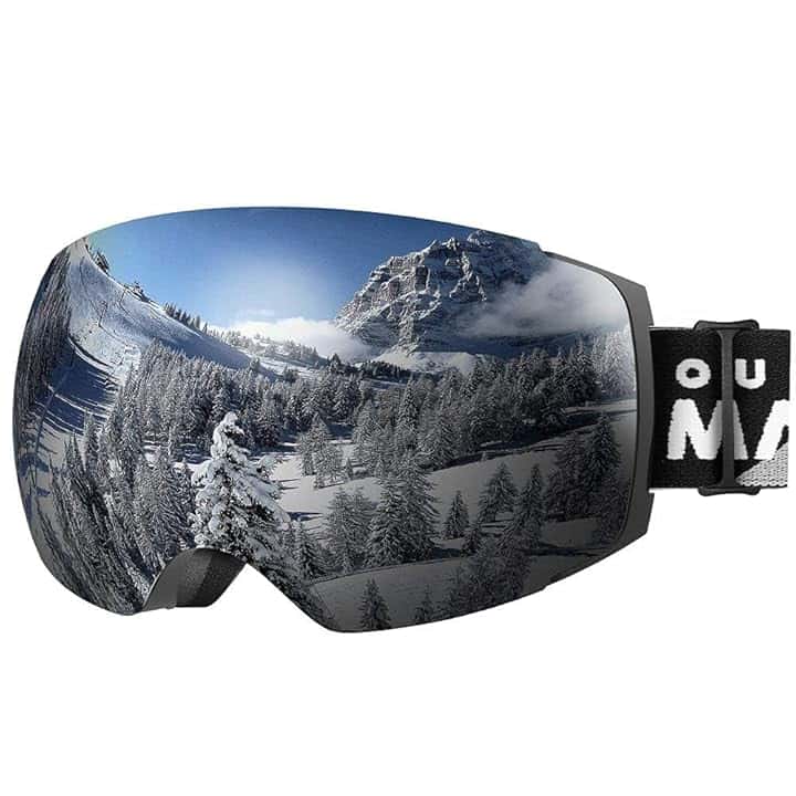 OutdoorMaster Maschera da Sci PRO, Senza cornice, Lenti intercambiabili Occhiali da Sci Snowboard, Protezione UV400 Maschera Sci da Donna&Uomo