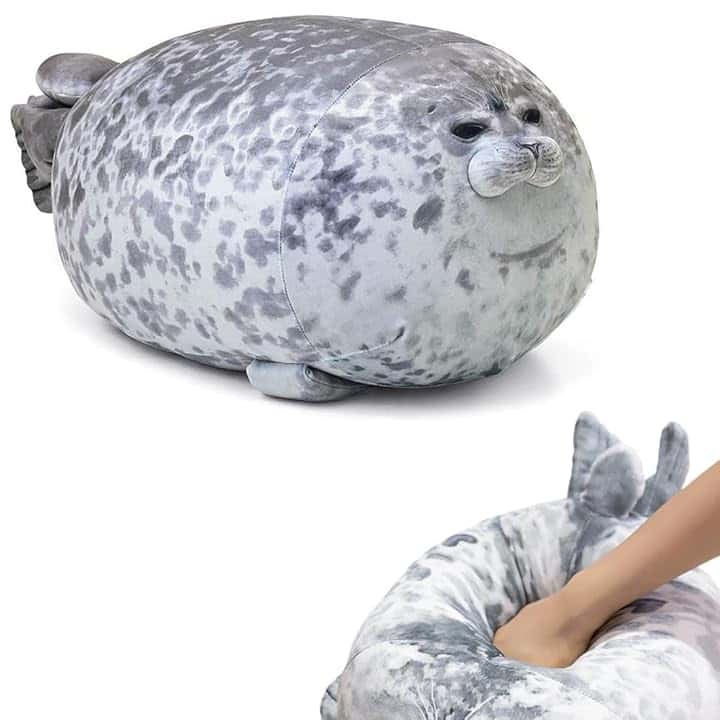 Foca Peluche Cuscino da Abbracciare, 30cm Carino Peluche Animale Paffuto, Regalo per Bambini & Amici