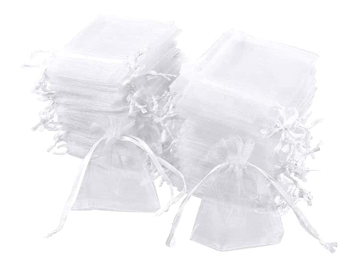 Carehabi Carehabi Organzasäckchen 100 sacchetti in organza, 7 x 9 cm, sacchetto regalo in organza, sacchetto per gioielli, sacchetti per matrimonio, sacchetti di lavanda, bomboniere nuziali