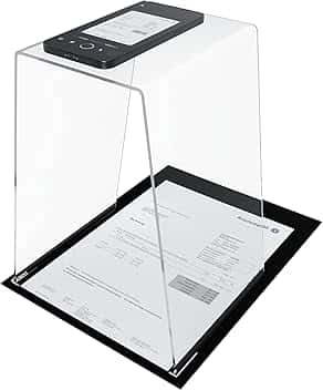 JOURIST ScanStand: scansione di documenti, ricevute, appunti e biglietti da visita con smartphone e telefoni cellulari. Tappetino nero per il rilevamento ottimale dei margini.