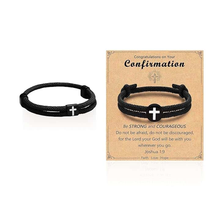 AIRTILY Bracciale A Traino in 2 Parti con 1 Pezzo di Carta, Braccialetto A Corda Intrecciata A Due Strati, Gioielli di Moda Semplice, Nastro Regalo.