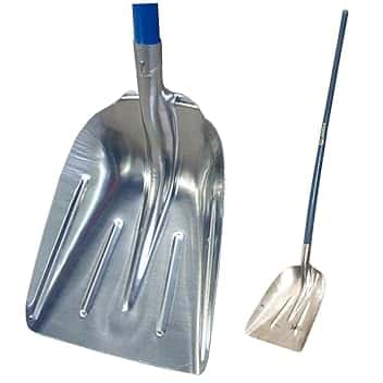 Pala da neve alluminio con manico in legno