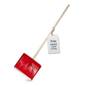 TOMAINO - Pala Da Neve Rossa Multifunzione 9x46x38 cm - Per Neve, Foglie e Altro In Plastica Con Profilo In Alluminio - Pala Singola o con Manico in Legno