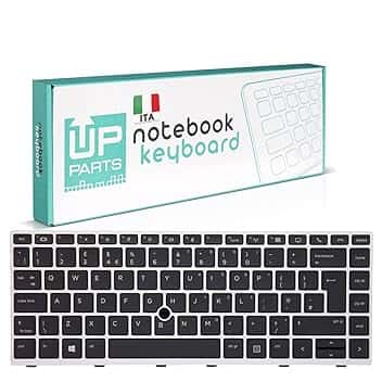 Azienda Italiana - Tastiera Italiana per Notebook HP EliteBook 745 G5, 745 G6, 840 G5, 846 G5, 840 G6 con Track Point e Retroilluminazione (Frame Silver)