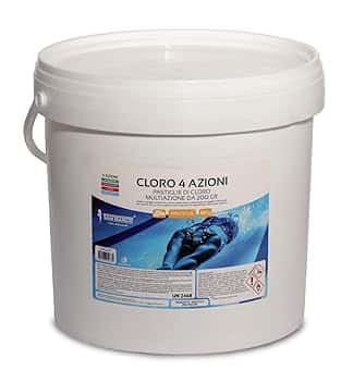 San Marco pastiglie multifunzione per piscina, trattamento 4 in 1: clorante, antialghe, stabilizzante del Ph e Flocculante per Acqua di Piscine disponibile in diversi formati da 1,5,10,25 kg (10 kg)
