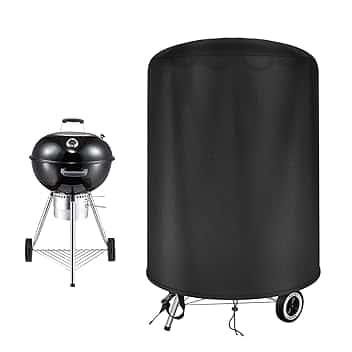 Copertura BBQ per Weber 57cm, Copri Griglia per Weber 57cm, Telo Copri Barbecue Esterno, Oxford 500D Impermeabile Rotondo(Φ71x68cm)