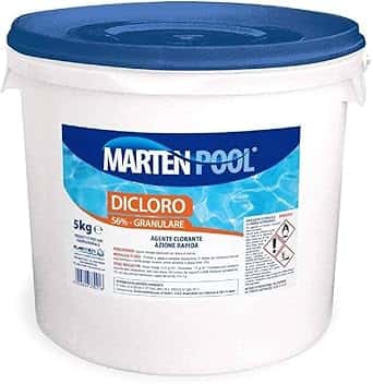 MARTEN Dicloro 56% granulare 5kg | Agente clorante stabilizzato per acque di piscina