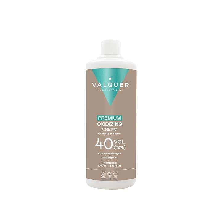 VALQUER Premium Cream Acqua Ossigenata 40 Volumi 12% | Agente Ossidante Profumato per Colorazione e Decolorazione Permanente dei Capelli con Olio di Argan | Uso Professionale | 1L Compact by Design (certificazione sviluppata da Amazon)