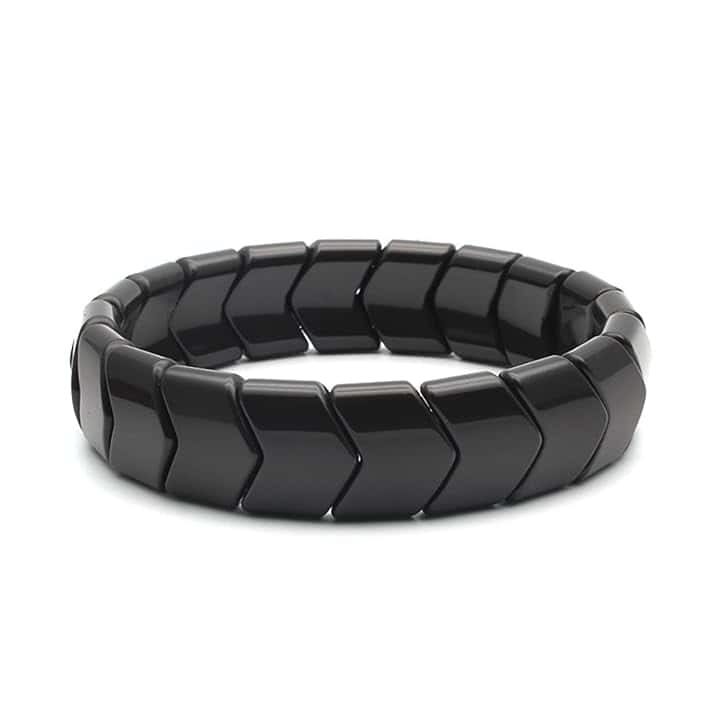 eleewoo Bracciale Uomo Donna in Pietra Naturale Tormalina Nera e Ematite – Braccialetto Fatto a Mano su Misura (17cm-20cm). Gioielli Personalizzati nella Taglia, Protezione e Antistress, Idea Regalo