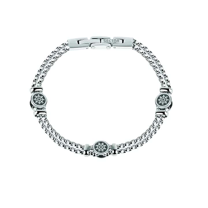 Sector No Limits Sector Jewels SADQ34 Bracciale da uomo in acciaio inox inossidabile, 22 cm, senza gemme, 22 centimeters